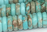 CDE1404 15.5 inches 3.5*10mm rondelle sea sediment jasper beads