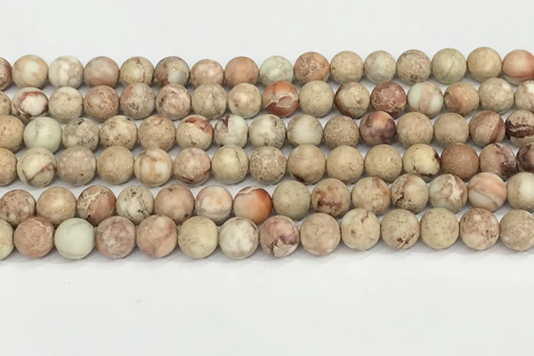 CDE1415 15.5 inches 8mm round matte natural sea sediment jasper beads