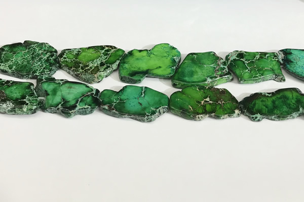 CDE1436 25*35mm - 35*45mm freefrom sea sediment jasper slab beads