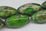 CDE148 15.5 inches 15*30mm rice dyed sea sediment jasper beads