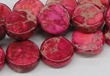 CDE17 15.5 inches 16mm coin dyed sea sediment jasper beads