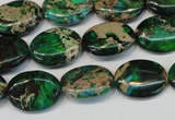 CDE181 15.5 inches 12*16mm oval dyed sea sediment jasper beads