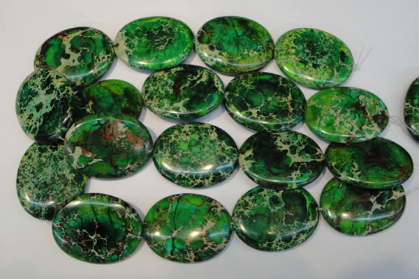 CDE189 15.5 inches 35*45mm oval dyed sea sediment jasper beads