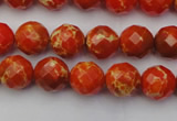 CDE2100 15.5 inches 6mm faceted round dyed sea sediment jasper beads