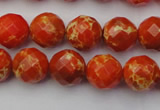 CDE2101 15.5 inches 8mm faceted round dyed sea sediment jasper beads