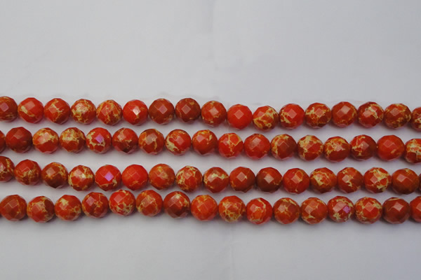 CDE2102 15.5 inches 10mm faceted round dyed sea sediment jasper beads