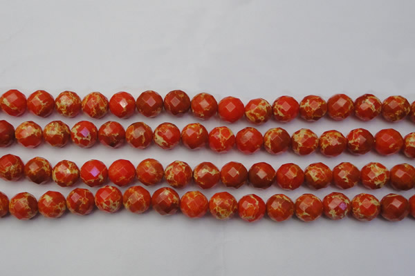 CDE2103 15.5 inches 12mm faceted round dyed sea sediment jasper beads