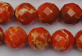 CDE2105 15.5 inches 16mm faceted round dyed sea sediment jasper beads