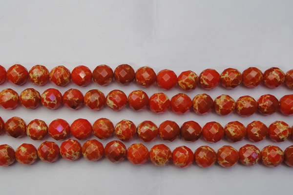 CDE2105 15.5 inches 16mm faceted round dyed sea sediment jasper beads