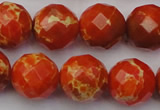 CDE2106 15.5 inches 18mm faceted round dyed sea sediment jasper beads