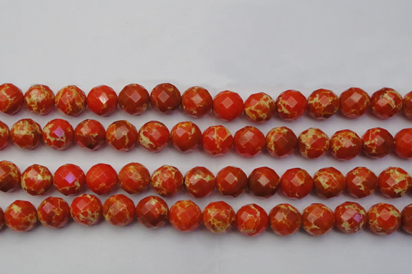 CDE2106 15.5 inches 18mm faceted round dyed sea sediment jasper beads