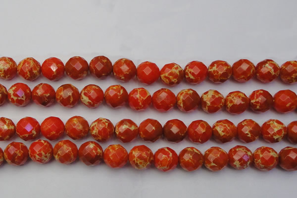 CDE2107 15.5 inches 20mm faceted round dyed sea sediment jasper beads