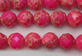 CDE2110 15.5 inches 6mm faceted round dyed sea sediment jasper beads