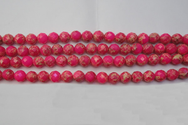 CDE2111 15.5 inches 8mm faceted round dyed sea sediment jasper beads