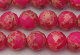 CDE2112 15.5 inches 10mm faceted round dyed sea sediment jasper beads