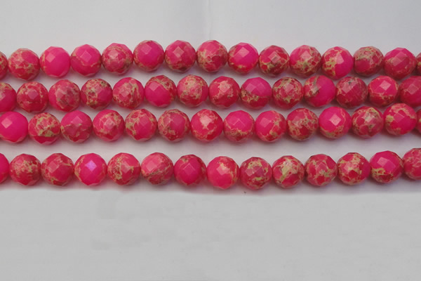 CDE2115 15.5 inches 16mm faceted round dyed sea sediment jasper beads