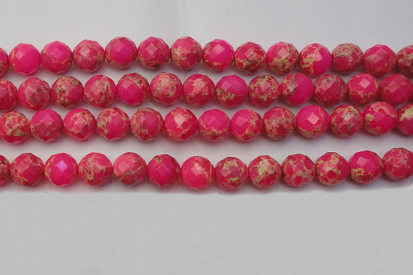 CDE2116 15.5 inches 18mm faceted round dyed sea sediment jasper beads