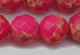 CDE2119 15.5 inches 24mm faceted round dyed sea sediment jasper beads