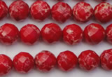 CDE2120 15.5 inches 6mm faceted round dyed sea sediment jasper beads