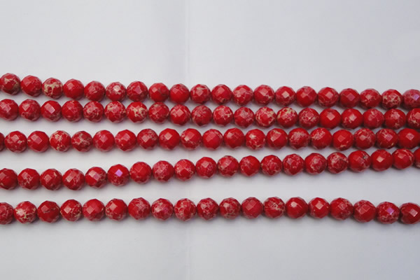 CDE2120 15.5 inches 6mm faceted round dyed sea sediment jasper beads