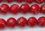 CDE2122 15.5 inches 10mm faceted round dyed sea sediment jasper beads