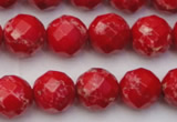 CDE2123 15.5 inches 12mm faceted round dyed sea sediment jasper beads