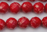 CDE2124 15.5 inches 14mm faceted round dyed sea sediment jasper beads