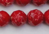 CDE2128 15.5 inches 22mm faceted round dyed sea sediment jasper beads