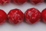 CDE2129 15.5 inches 24mm faceted round dyed sea sediment jasper beads