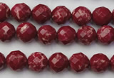 CDE2130 15.5 inches 6mm faceted round dyed sea sediment jasper beads