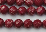 CDE2131 15.5 inches 8mm faceted round dyed sea sediment jasper beads