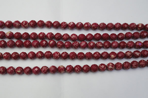 CDE2131 15.5 inches 8mm faceted round dyed sea sediment jasper beads