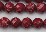 CDE2134 15.5 inches 14mm faceted round dyed sea sediment jasper beads