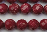 CDE2135 15.5 inches 16mm faceted round dyed sea sediment jasper beads