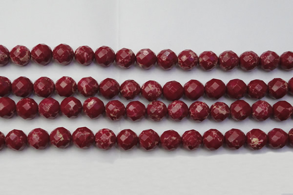 CDE2136 15.5 inches 18mm faceted round dyed sea sediment jasper beads