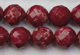 CDE2137 15.5 inches 20mm faceted round dyed sea sediment jasper beads