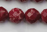 CDE2139 15.5 inches 24mm faceted round dyed sea sediment jasper beads