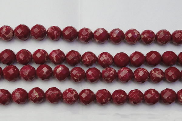 CDE2139 15.5 inches 24mm faceted round dyed sea sediment jasper beads