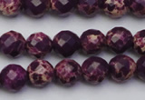 CDE2141 15.5 inches 8mm faceted round dyed sea sediment jasper beads