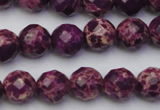 CDE2142 15.5 inches 10mm faceted round dyed sea sediment jasper beads