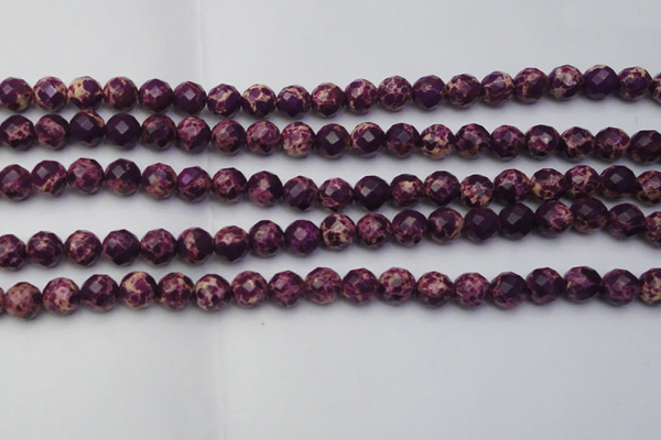 CDE2142 15.5 inches 10mm faceted round dyed sea sediment jasper beads