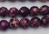 CDE2143 15.5 inches 12mm faceted round dyed sea sediment jasper beads