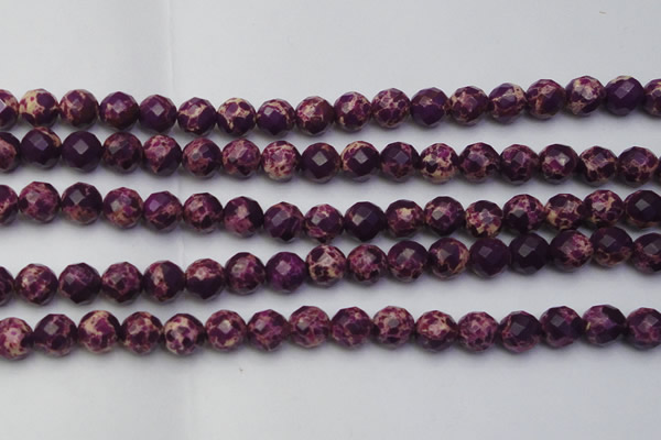 CDE2144 15.5 inches 14mm faceted round dyed sea sediment jasper beads