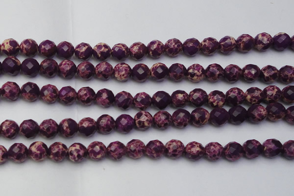 CDE2145 15.5 inches 16mm faceted round dyed sea sediment jasper beads