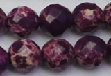 CDE2148 15.5 inches 22mm faceted round dyed sea sediment jasper beads