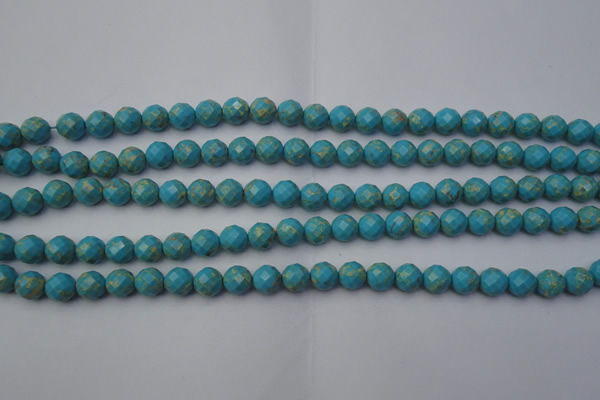 CDE2150 15.5 inches 6mm faceted round dyed sea sediment jasper beads