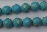 CDE2151 15.5 inches 8mm faceted round dyed sea sediment jasper beads