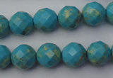 CDE2152 15.5 inches 10mm faceted round dyed sea sediment jasper beads