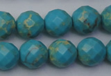 CDE2156 15.5 inches 18mm faceted round dyed sea sediment jasper beads