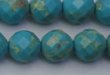 CDE2158 15.5 inches 22mm faceted round dyed sea sediment jasper beads